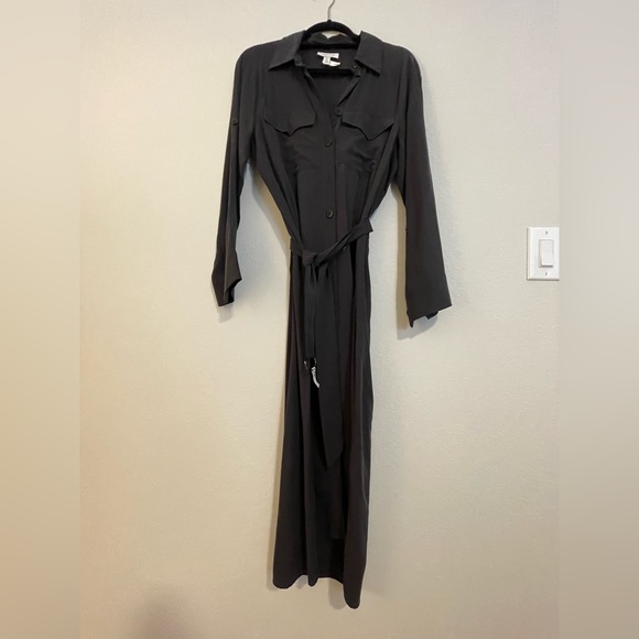 Top Shop Utility Midi Shirtdress -Size 2/Fits like a 0. Charcoal. - Picture 2 of 4